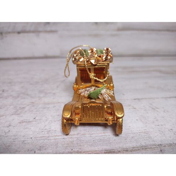 Vintage Koestel 1911 Maxwell Classic Car Gold Green Velvet Christmas Ornament - Picture 2 of 8